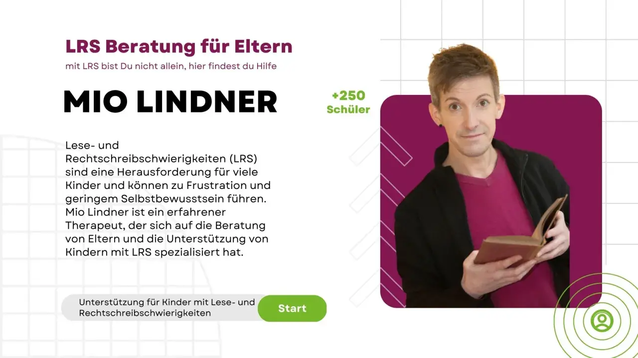 Mio Lindner bietet LRS Beratung für Eltern. Er hilft Kindern mit Lese- und Rechtschreibschwierigkeiten. Was tun bei LRS? Hier finden Sie Unterstützung.