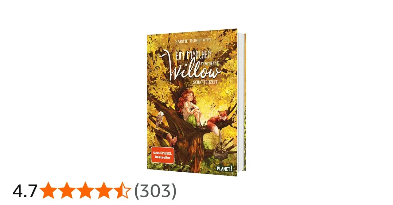 Buchcover: Mädchen Willow sitzt auf Baum, Fuchs & Eule dabei. Eine Liste mit fantasy namen weiblich inspiriert von dieser magischen Welt.