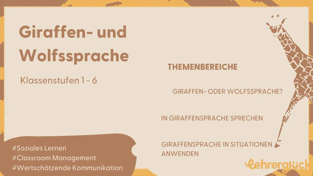 Giraffen- und Wolfssprache: gewaltfreie Kommunikation für soziale Lernbereiche. Lerne, wie du in Giraffensprache sprichst und sie anwendest.