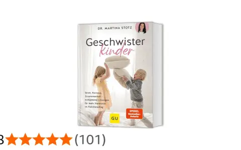 Ein Buchcover zeigt einen Jungen und ein Mädchen, die mit Kissen spielen. Es thematisiert bruder und schwester liebe und wie man Harmonie im Familienalltag schafft.