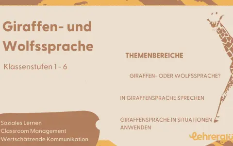 Giraffen- und Wolfssprache: gewaltfreie Kommunikation für soziale Lernbereiche. Lerne, wie du in Giraffensprache sprichst und sie anwendest.