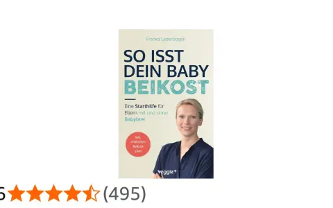 Buchcover "So isst dein Baby Beikost" von Franka Lederbogen. Zeigt eine Frau und erklärt, wie man die reifezeichen baby erkennt.