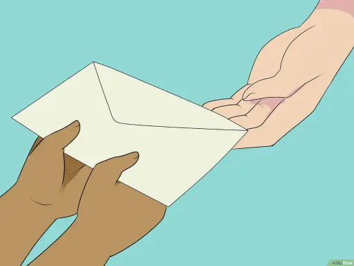 Ein Brief wird übergeben, vielleicht eine Entschuldigung an Lehrer wegen Verhalten.