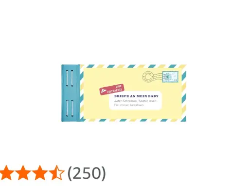 Ein Buch mit dem Titel "Briefe an mein Baby" im Umschlagdesign. Es ist eine Zeitkapsel zum Schreiben, Lesen und Aufbewahren.