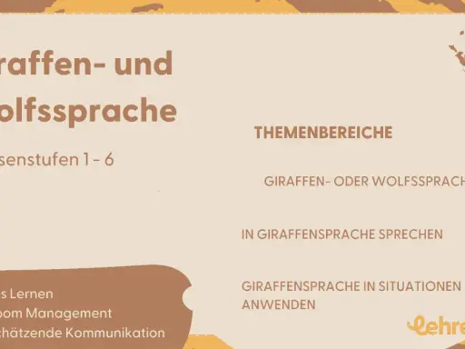 Giraffen- und Wolfssprache: gewaltfreie Kommunikation für soziale Lernbereiche. Lerne, wie du in Giraffensprache sprichst und sie anwendest.