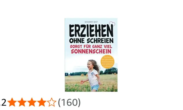 Buchcover: "Erziehen ohne Schimpfen sorgt für ganz viel Sonnenschein". Ein lachendes Mädchen rennt über eine Wiese.