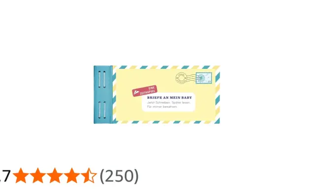 Ein Buch mit dem Titel "Briefe an mein Baby" im Umschlagdesign. Es ist eine Zeitkapsel zum Schreiben, Lesen und Aufbewahren.